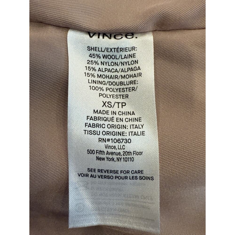 Vince Womens Mauve Orchid Texture Coat Wool Alpaca Long Sleeve Size XS NWT NEW - Picture 7 of 11